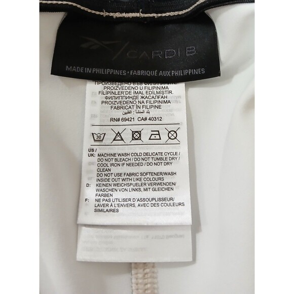 Reebok x Cardi B Collab Shorts Women’s L Cream Green Wave Athleisure Streetwear - Picture 5 of 7